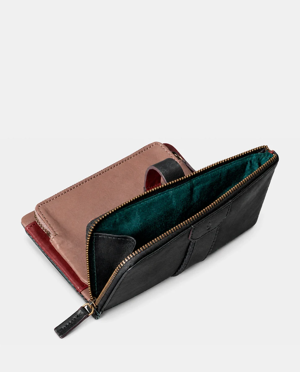 Cartera grande de mujer en piel negra - Imagen 7