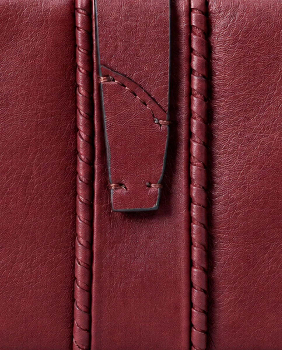 Cartera grande de mujer en piel burdeos - Imagen 9