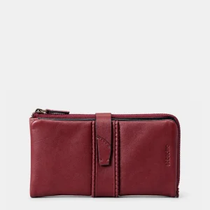 Cartera grande de mujer en piel burdeos