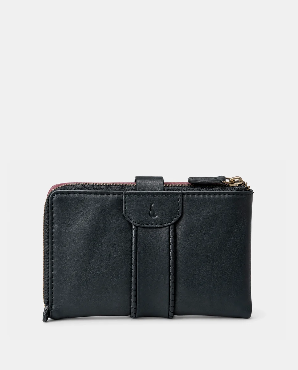 Cartera mediana de mujer en piel negra - Imagen 5