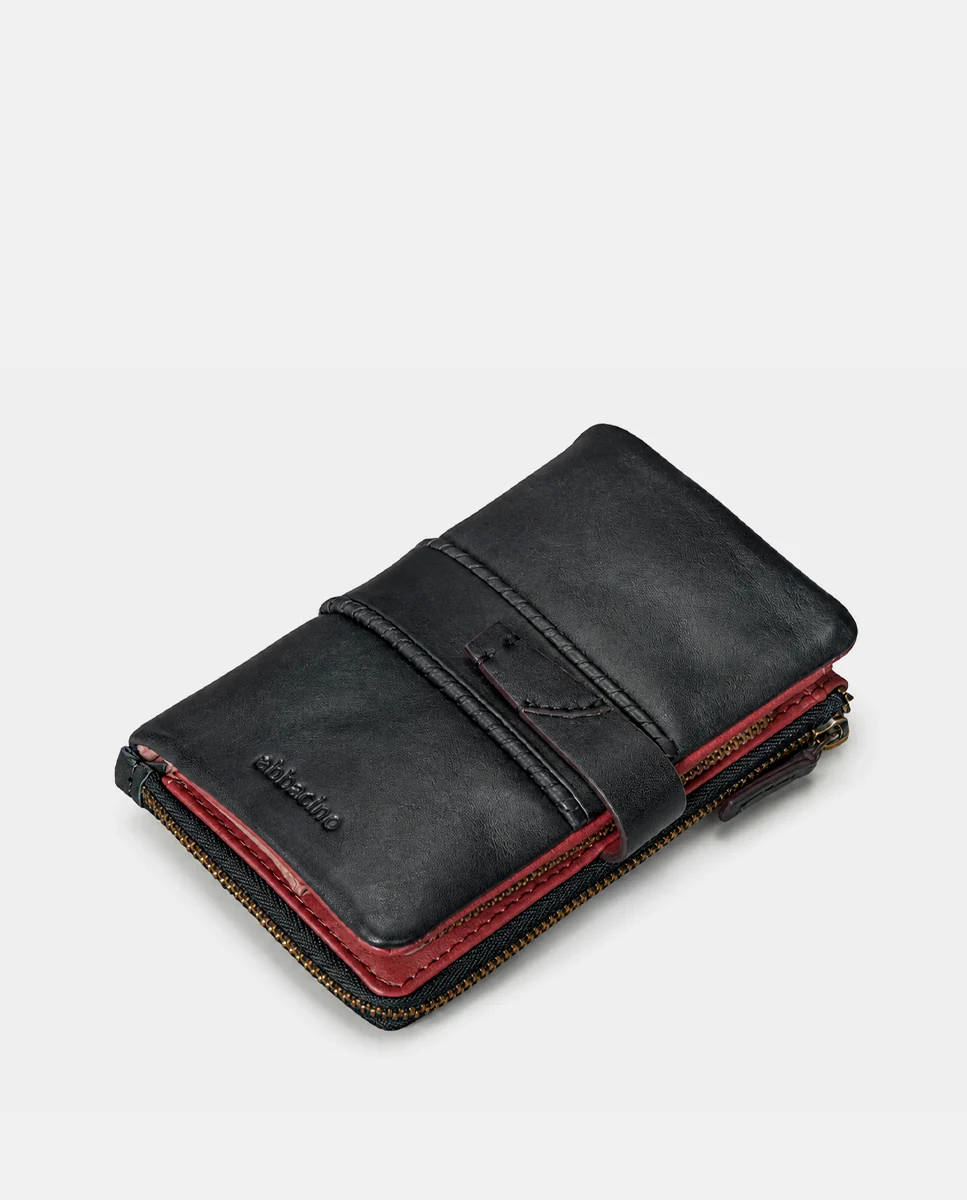 Cartera mediana de mujer en piel negra - Imagen 6