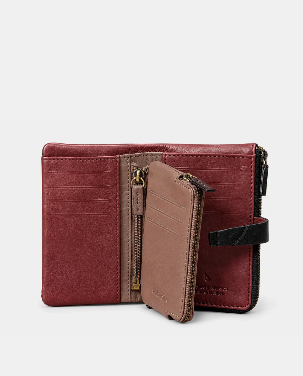 Cartera mediana de mujer en piel negra - Imagen 3