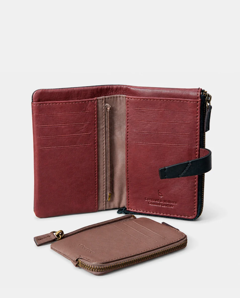 Cartera mediana de mujer en piel negra - Imagen 8