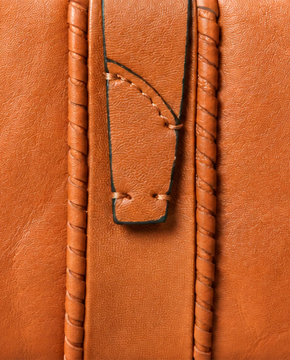 Cartera mediana de mujer en piel cognac - Imagen 9
