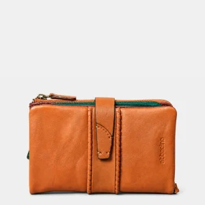 Cartera mediana de mujer en piel cognac
