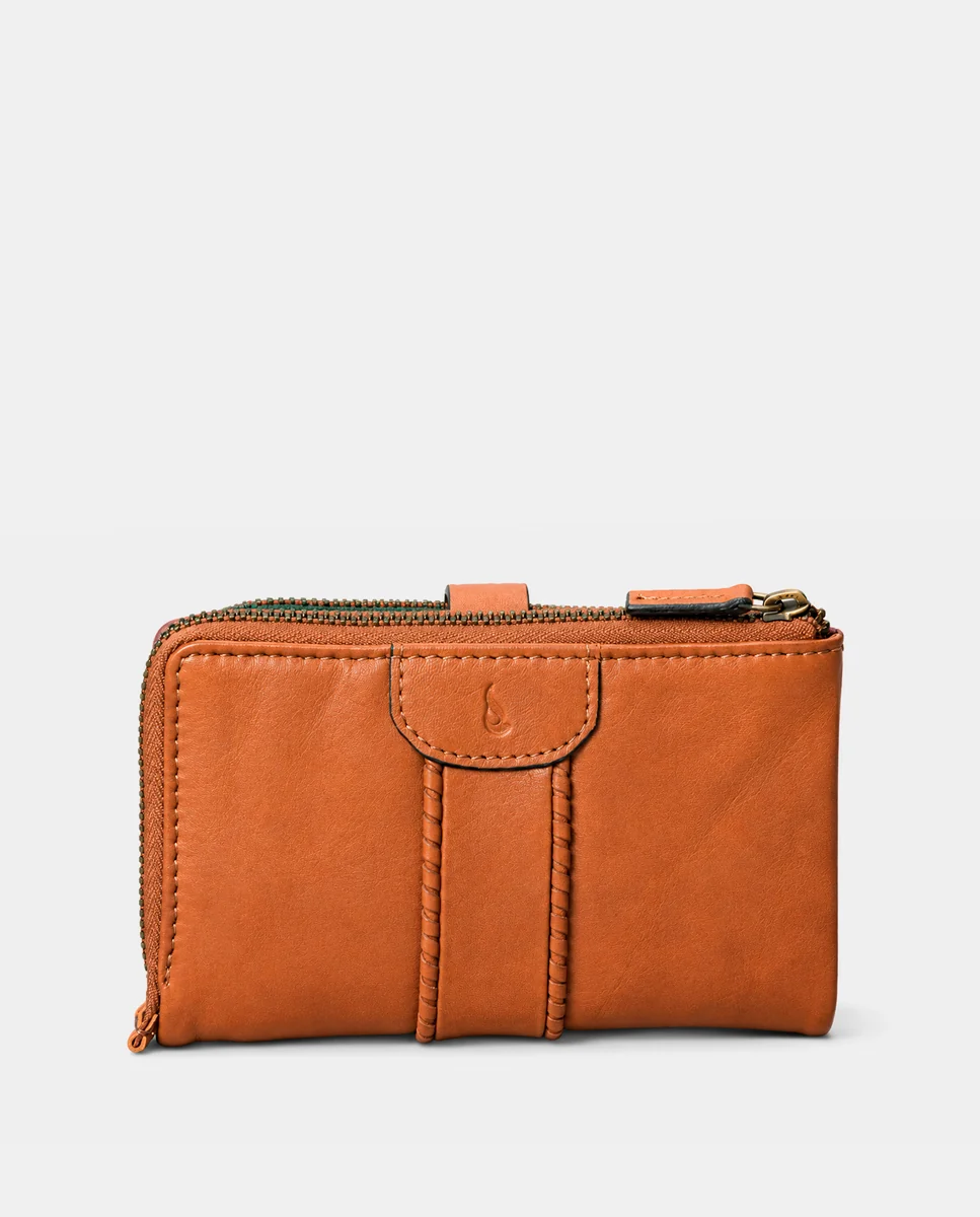 Cartera mediana de mujer en piel cognac - Imagen 5