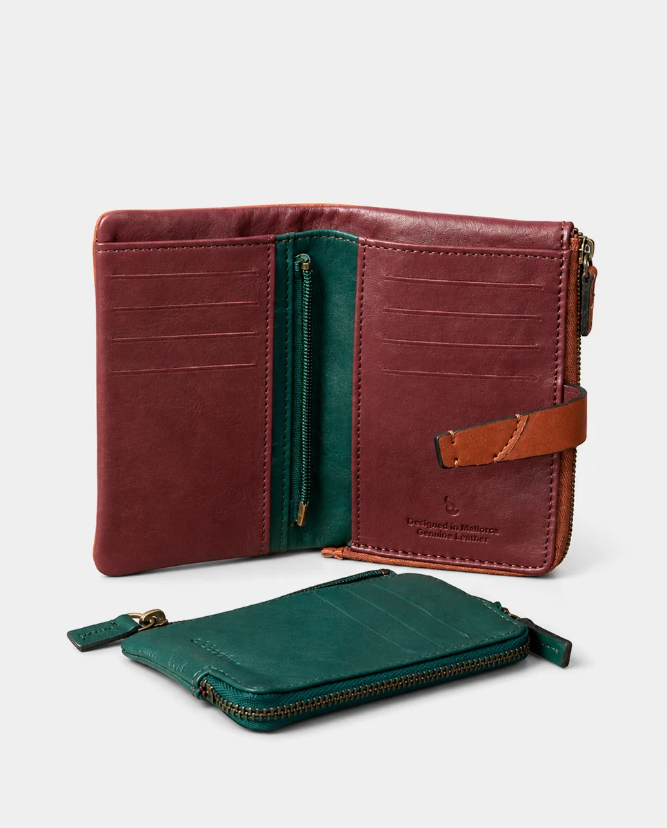 Cartera mediana de mujer en piel cognac - Imagen 8