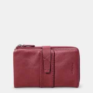 Cartera mediana de mujer en piel burdeos