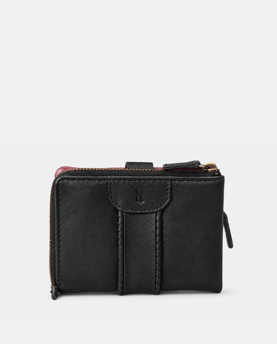 Cartera pequeña de mujer en piel negra - Imagen 5