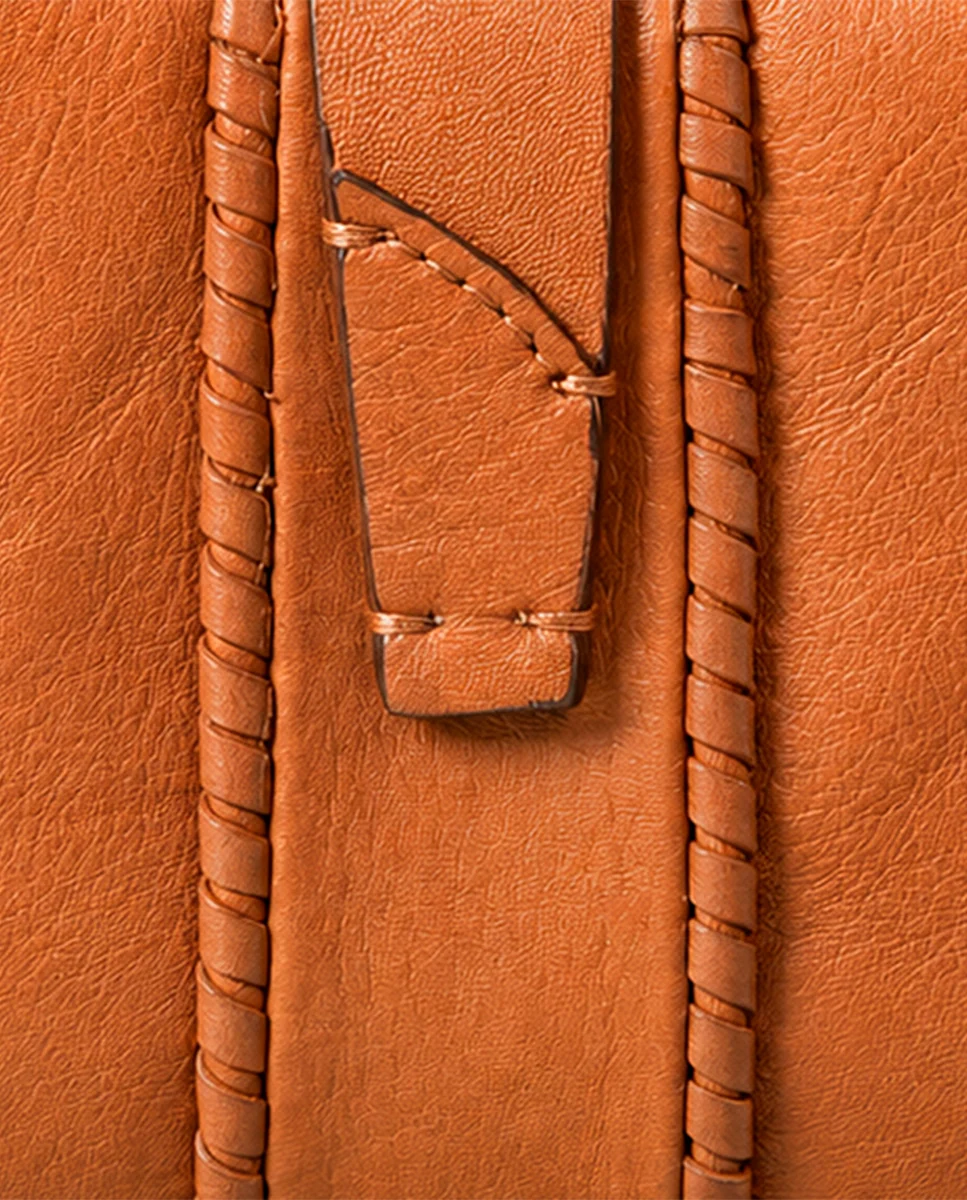 Cartera pequeña de mujer en piel cognac - Imagen 9