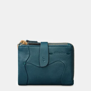 Cartera pequeña de mujer en piel azul