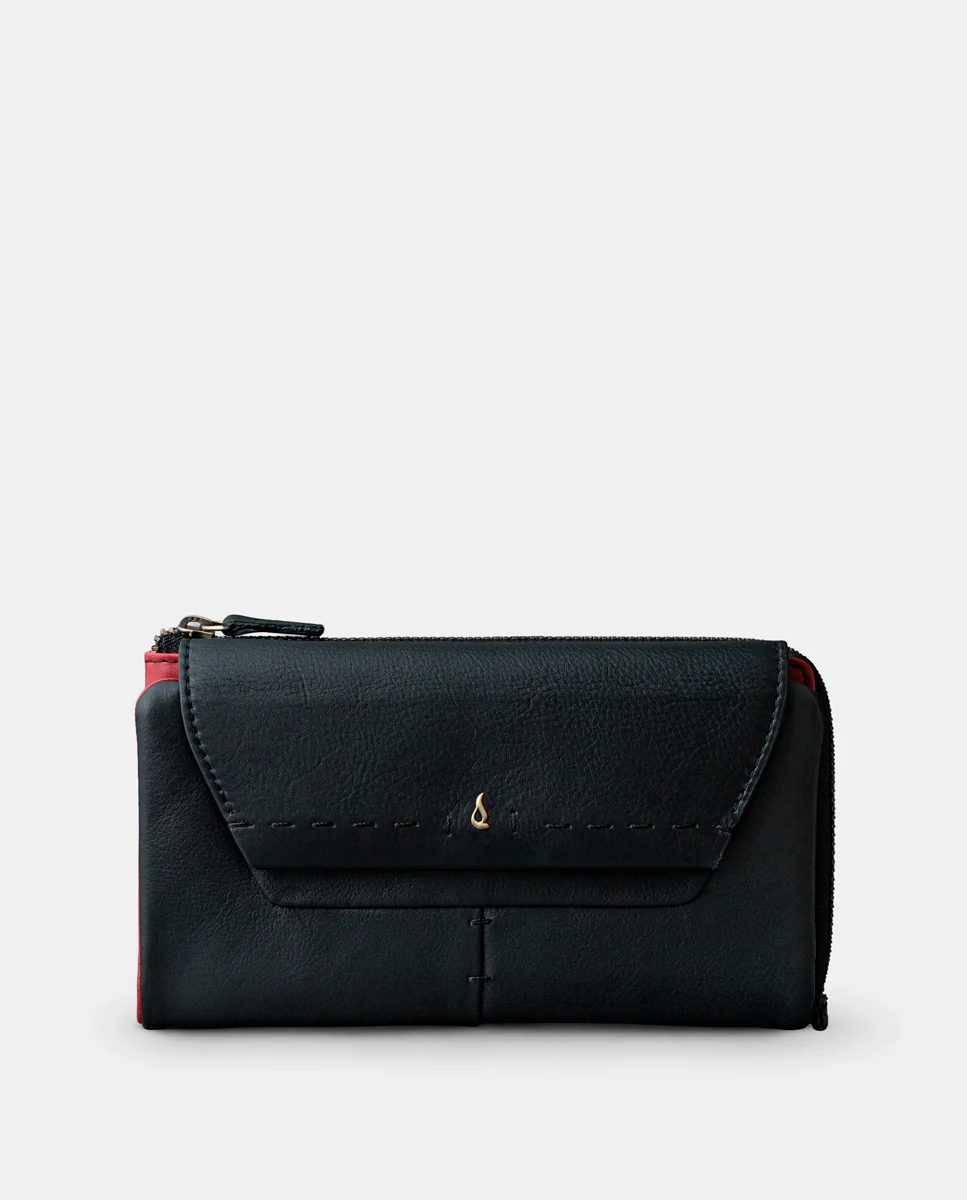 Cartera grande de mujer en piel negra