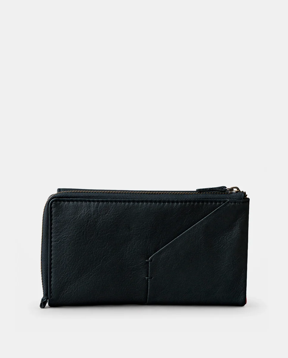 Cartera grande de mujer en piel negra - Imagen 4