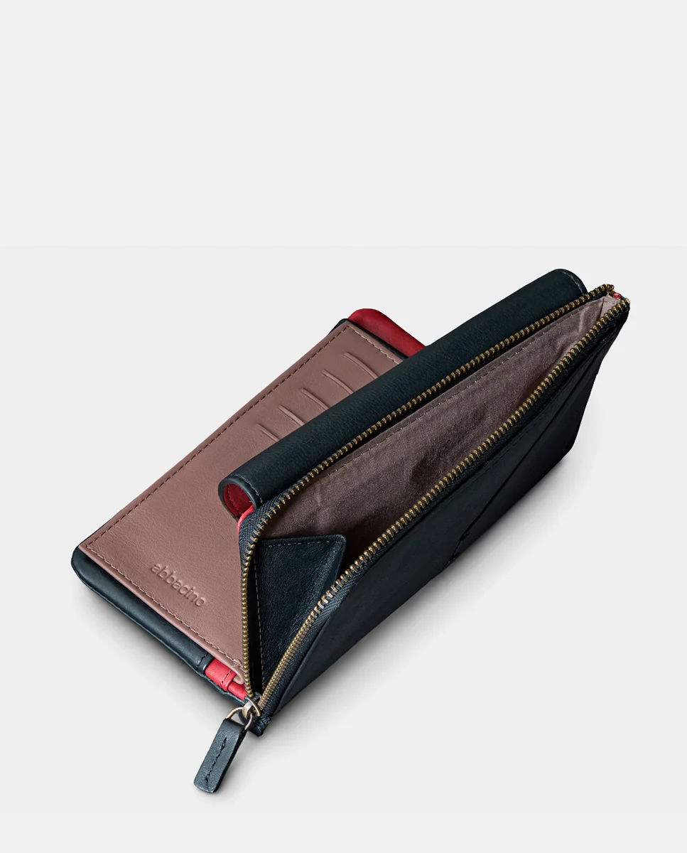 Cartera grande de mujer en piel negra - Imagen 7