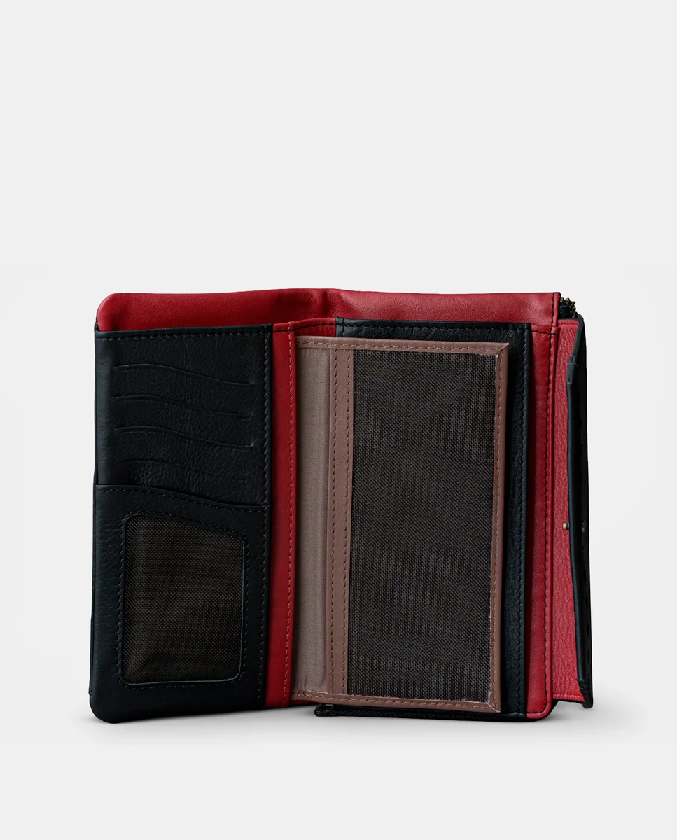Cartera grande de mujer en piel negra - Imagen 9
