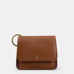 Monedero de mujer en piel cognac