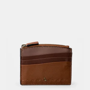 Tarjetero de mujer en piel cognac
