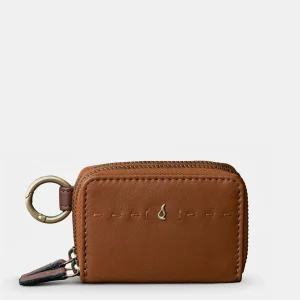 Monedero de mujer en piel cognac
