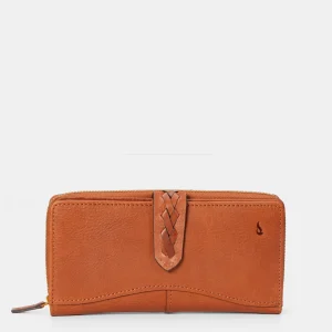 Cartera grande de mujer en piel cognac