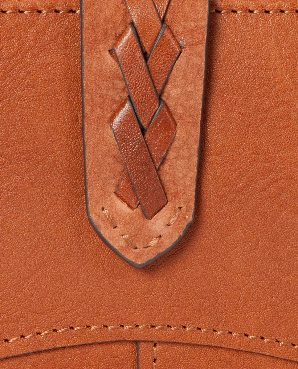 Cartera grande de mujer en piel cognac - Imagen 8