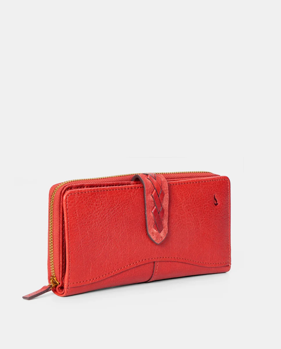 Cartera grande de mujer en piel burdeos - Imagen 4