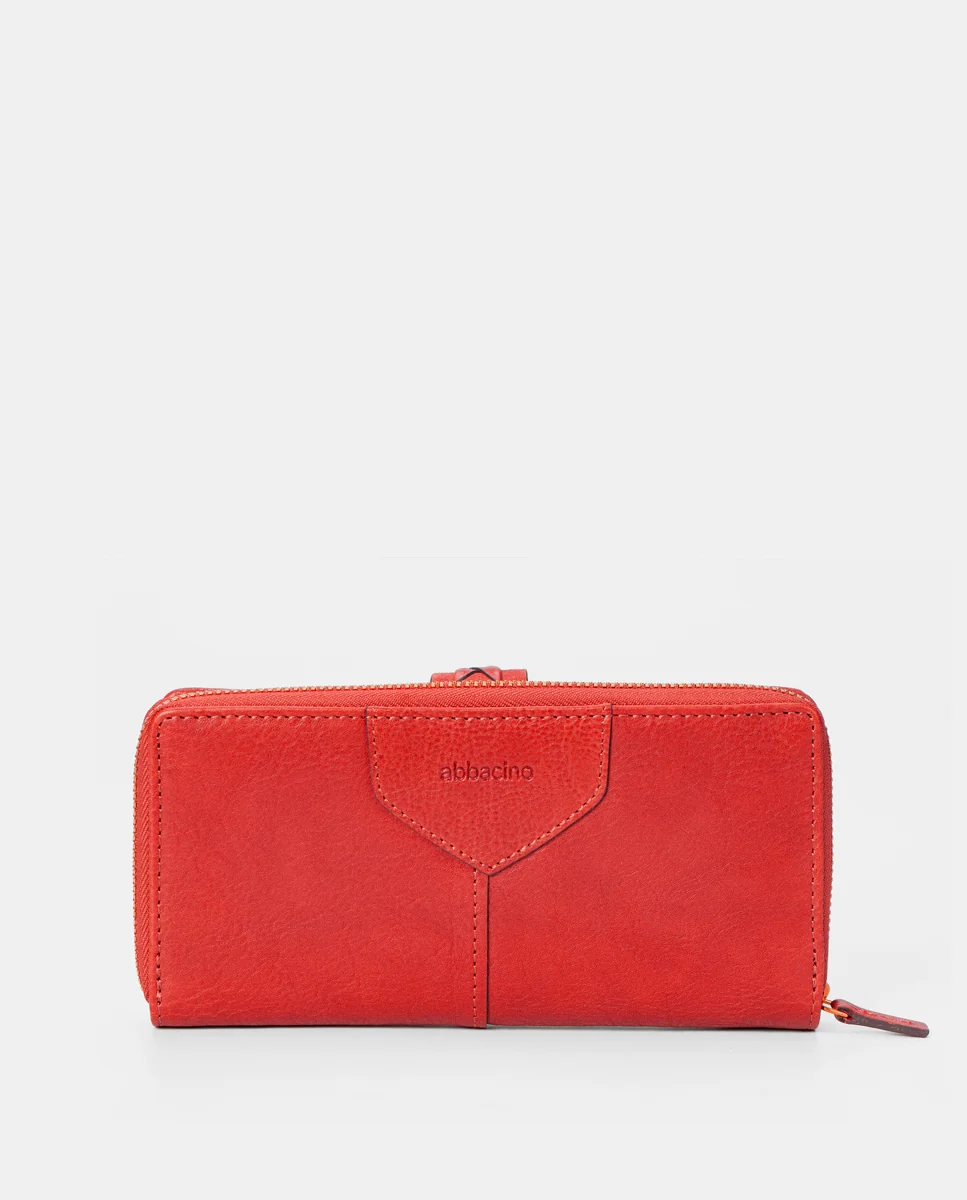 Cartera grande de mujer en piel burdeos - Imagen 5