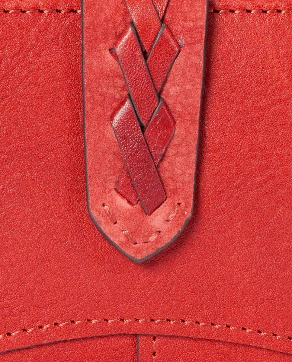 Cartera grande de mujer en piel burdeos - Imagen 7