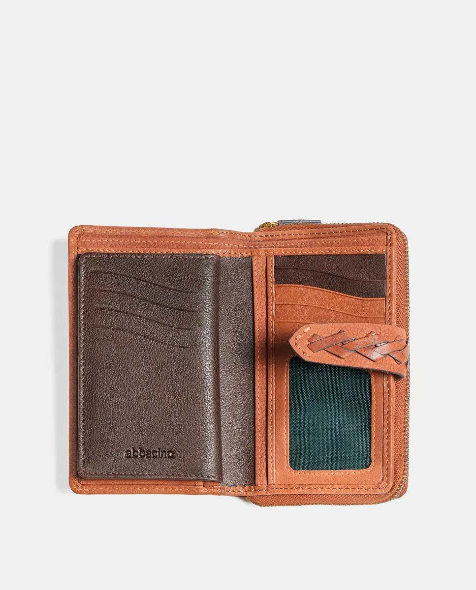 Cartera mediana de mujer en piel cognac - Imagen 6
