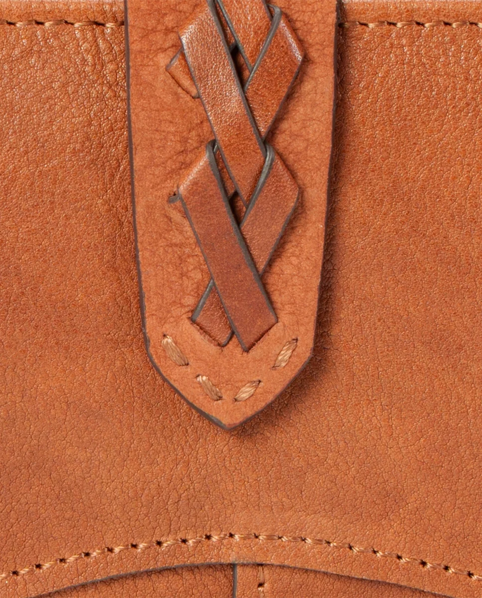 Cartera mediana de mujer en piel cognac - Imagen 8