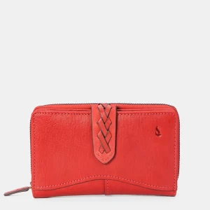 Cartera mediana de mujer en piel burdeos