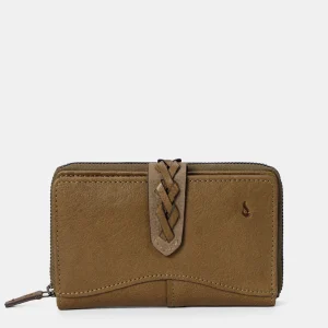 Cartera mediana de mujer en piel verde