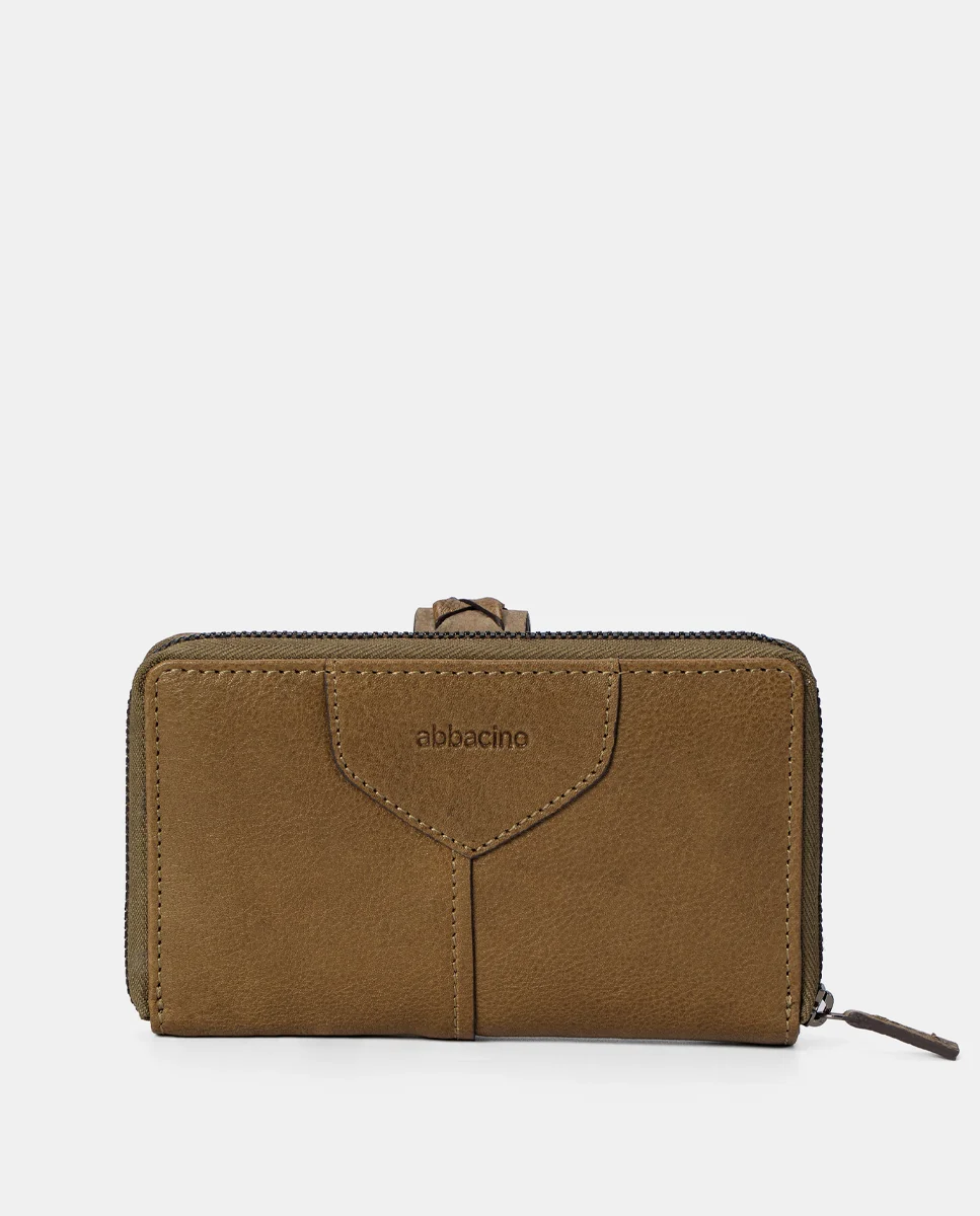 Cartera mediana de mujer en piel verde - Imagen 4