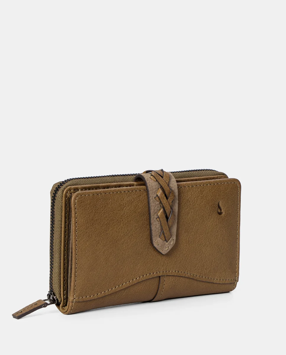 Cartera mediana de mujer en piel verde - Imagen 5