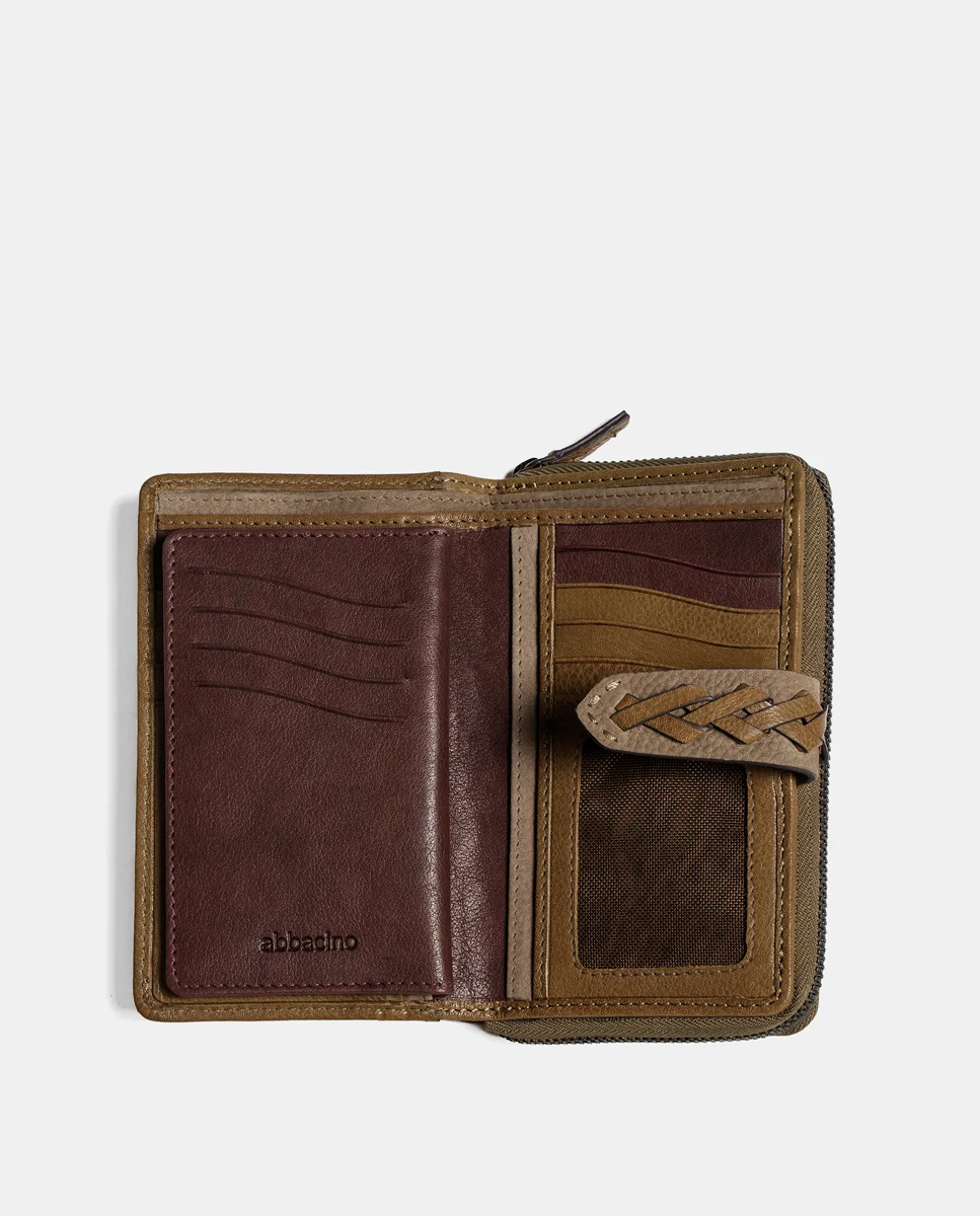 Cartera mediana de mujer en piel verde - Imagen 6