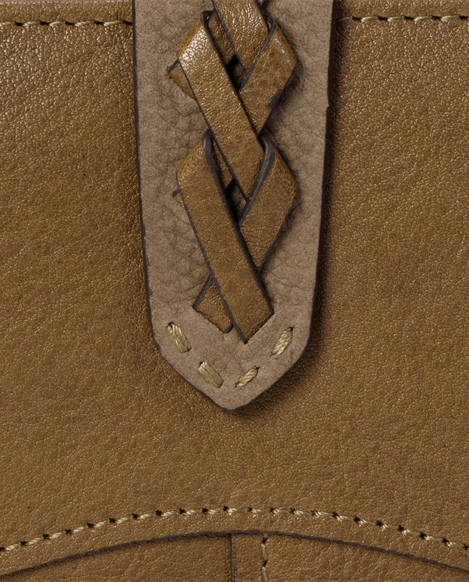 Cartera mediana de mujer en piel verde - Imagen 8