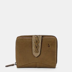 Cartera pequeña de mujer en piel verde