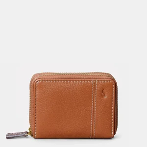 Cartera pequeña de mujer en piel cognac