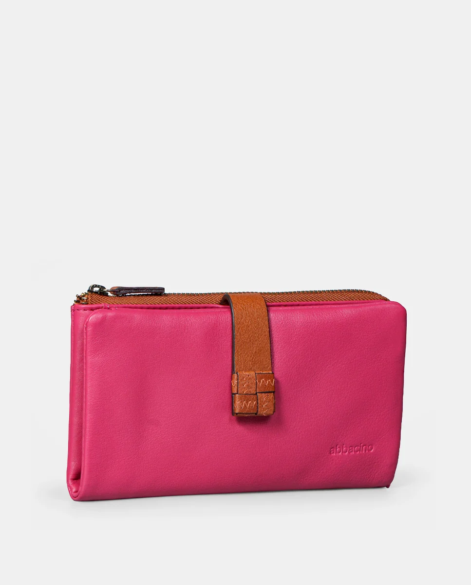 Cartera grande de mujer en piel fucsia - Imagen 5