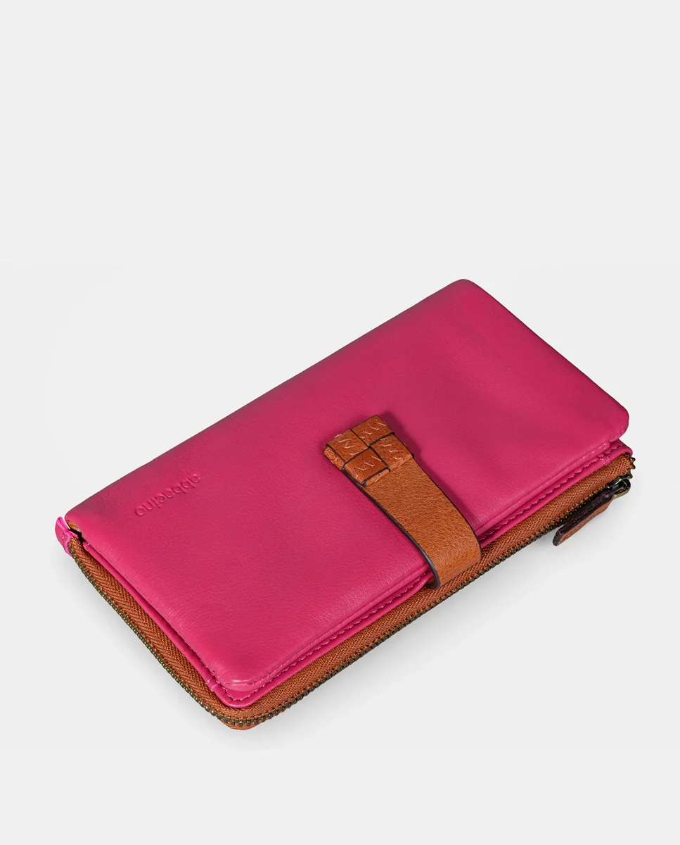 Cartera grande de mujer en piel fucsia - Imagen 6