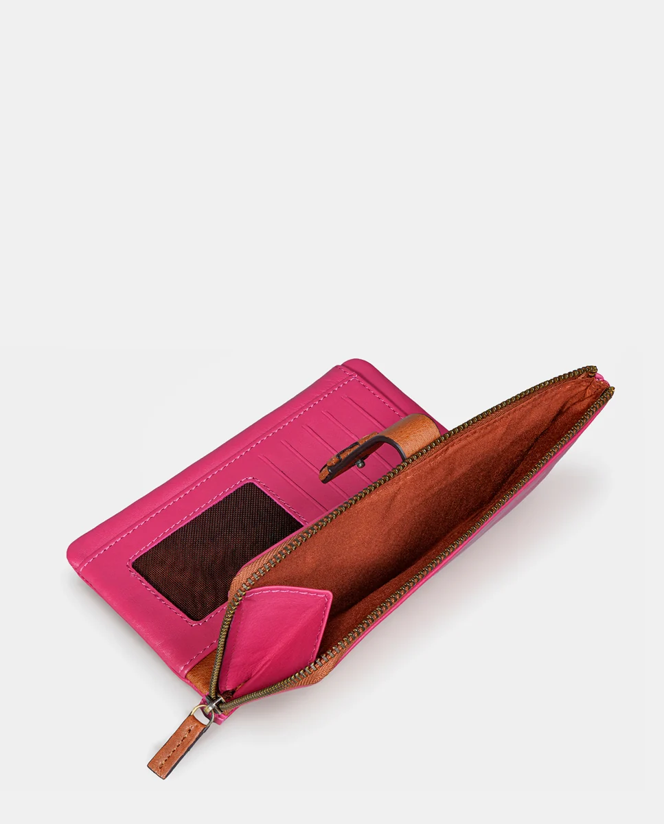 Cartera grande de mujer en piel fucsia - Imagen 7