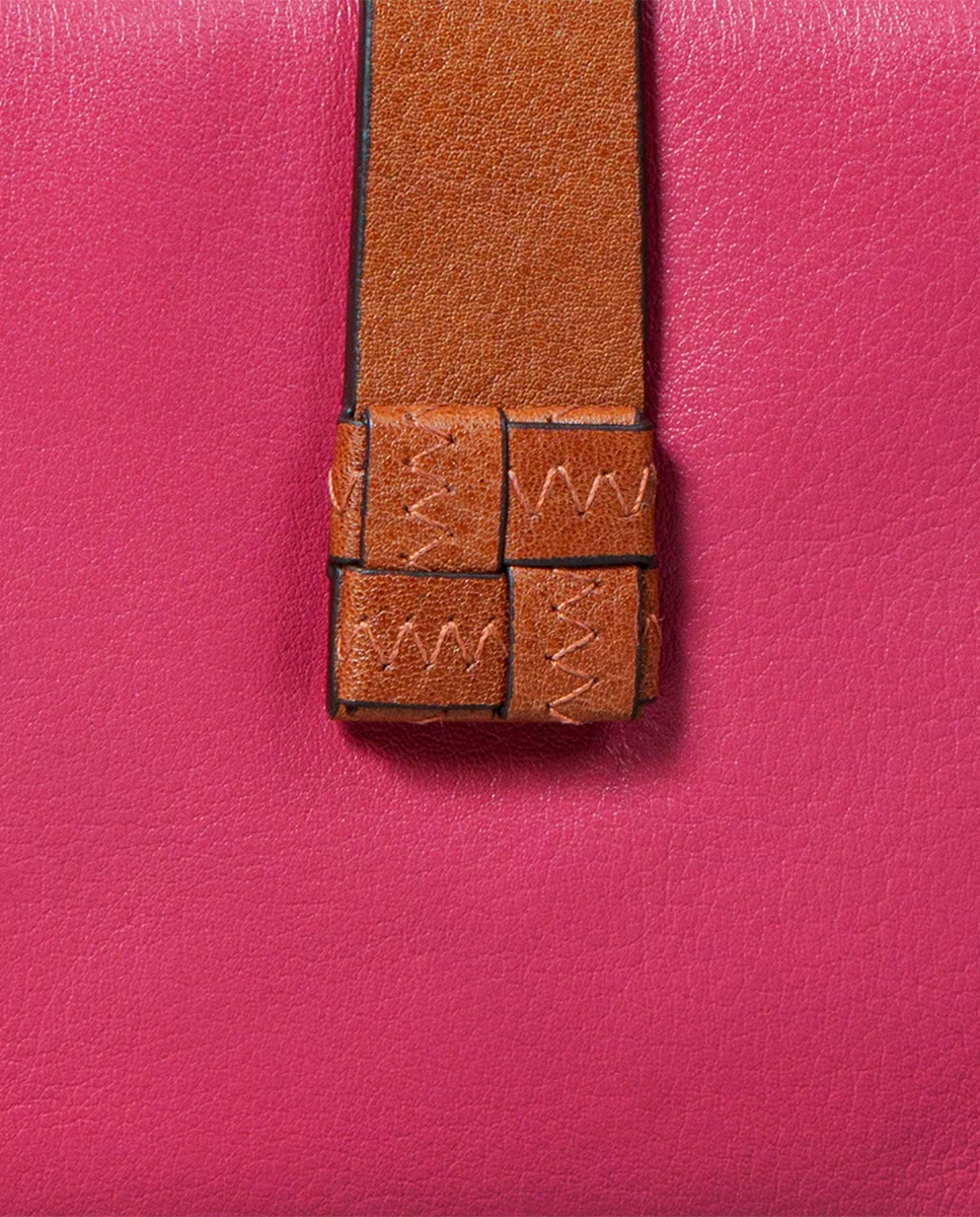 Cartera grande de mujer en piel fucsia - Imagen 8