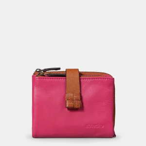 Cartera pequeña de mujer en piel fucsia