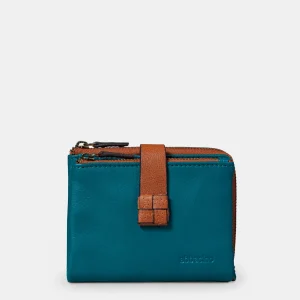 Cartera pequeña de mujer en piel azul