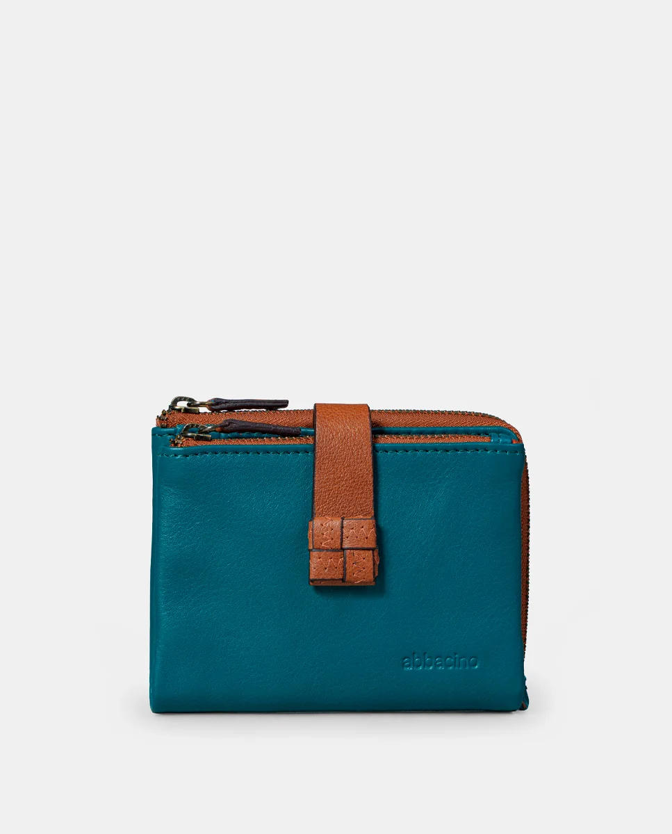 Cartera pequeña de mujer en piel azul