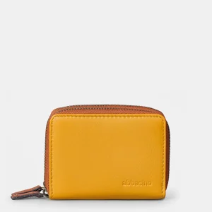 Cartera pequeña de mujer en piel amarilla