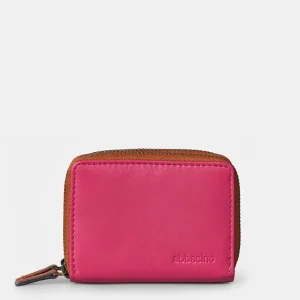 Cartera pequeña de mujer en piel fucsia