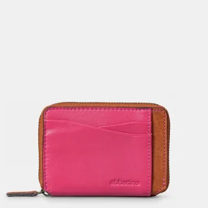 Tarjetero de mujer en piel fucsia