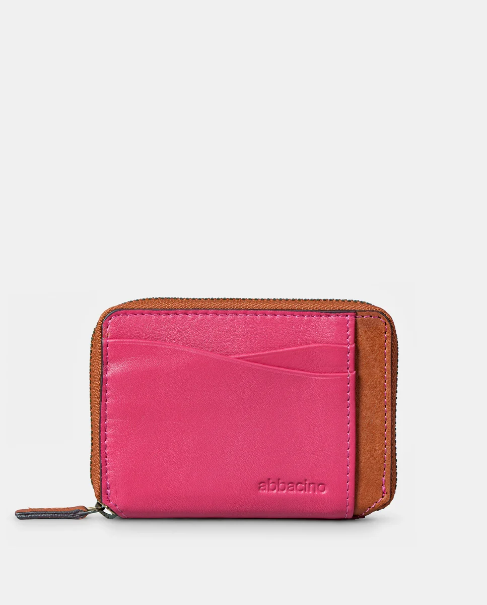 Tarjetero de mujer en piel fucsia - Imagen 2