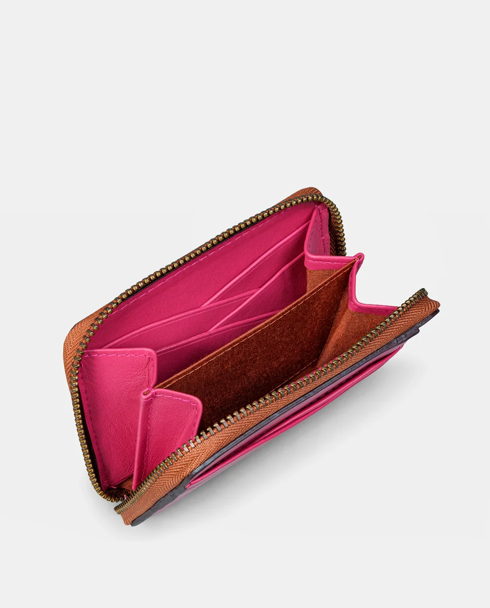 Tarjetero de mujer en piel fucsia - Imagen 3