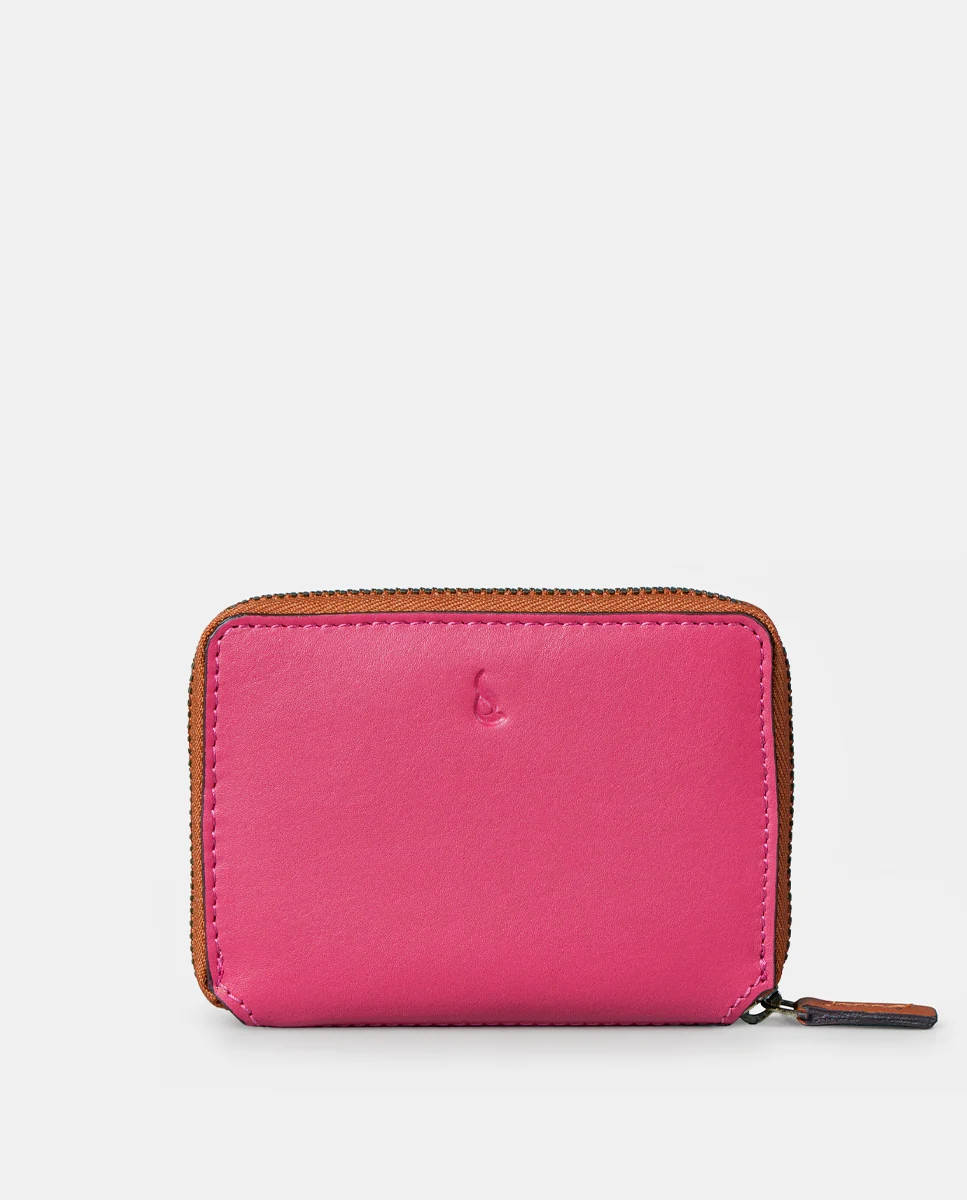 Tarjetero de mujer en piel fucsia - Imagen 4